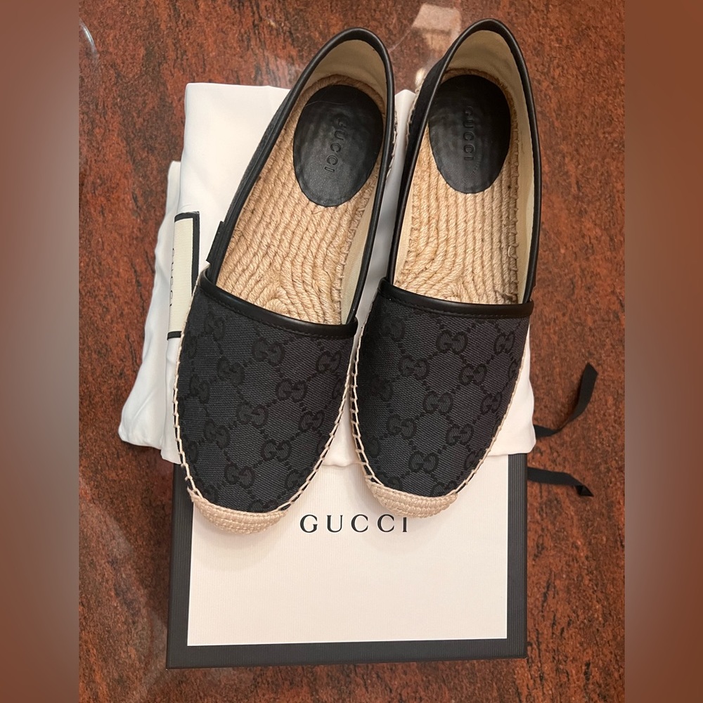 Gucci Canvas & Leather Espadrille